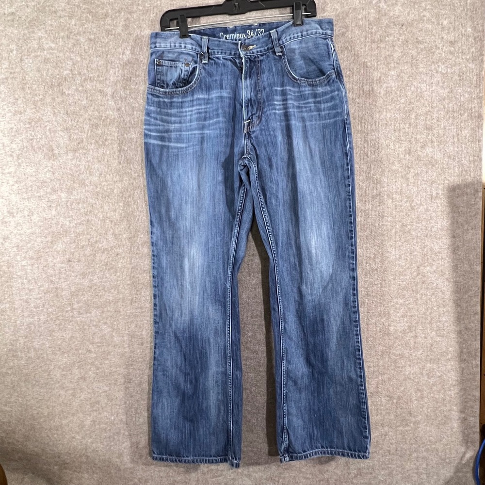 Cremieux Jeans Mens 34 Blue Denim Straight Leg Workwear Casual Minimalist